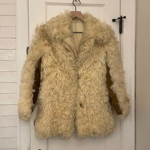 Vintage Mongolian sheep fur coat